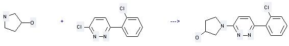 Pyridazine, 3-chloro-6-(2-chlorophenyl)- can be used to produce 3-(3-hydroxypyrrolidino)-6-(2-chlorophenyl)pyridazine by heating